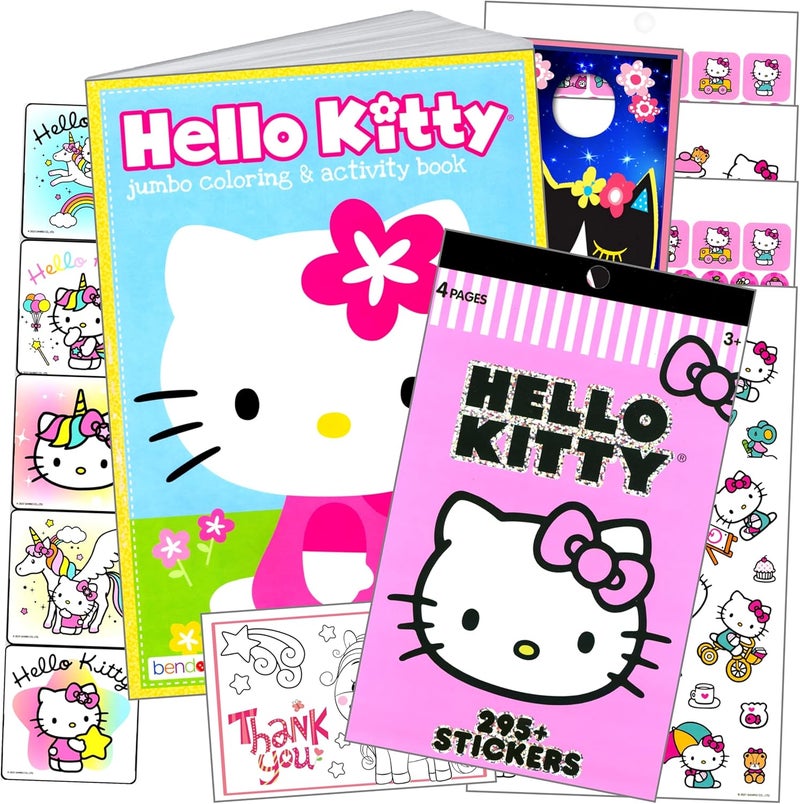 Hello Kitty Coloring Books and Stickers with Coloring Book Set, Hello Kitty Stickers, Reward Sticker Set, and More